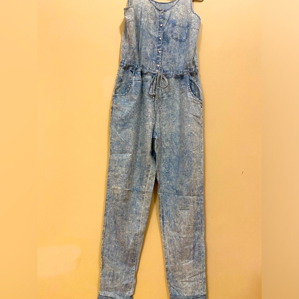 Classic snow denim jumpsuit